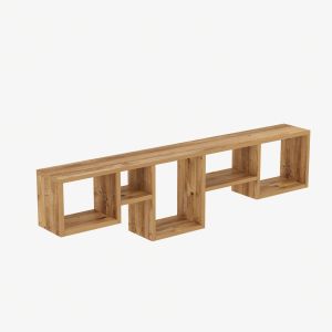 Étagère murale cubes saccadés Luvenisa L120xH32cm Bois Pin