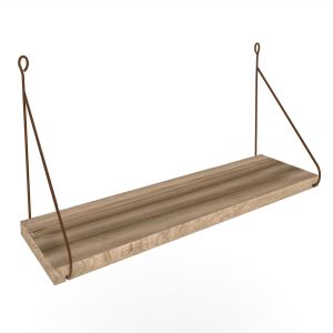 Étagère murale Escalado L72xH20cm Bois Naturel et Métal Marron