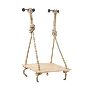 Étagère murale Laudatur cordes et tablette 60x90cm Bois Massif et Métal