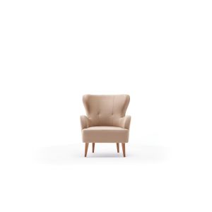 Fauteuil classique Goat Velours Blanc crème
