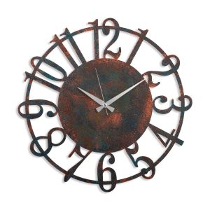 Horloge murale Dinan D48cm Métal Marron et Bleu