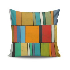 Housse de Coussin Involvent imprimé Color Block 43x43cm Coton Multicolore