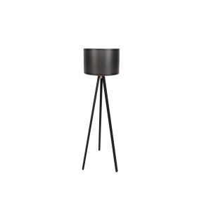 Lampadaire trépied Luca 145cm Tissu et Bois Noir