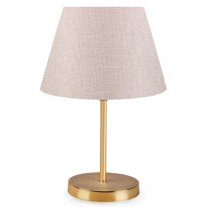 Lampe de table Accensa Métal Or et Blanc Blanc créme façon maille