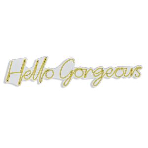 Lettrage mural Lucendi L75xH18cm "Hello Gorgeous" Néon Jaune