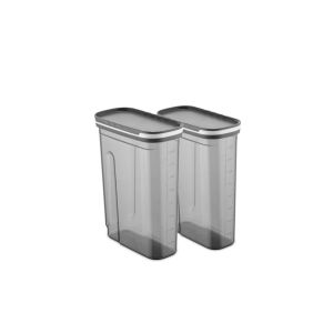 Lot de 2 boites de conservation Ralli 1,8L Anthracite et Transparent