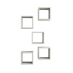 Lot de 5 étagères murales cube Pyxis L30xH30cm Blanc crème