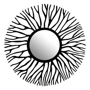 Miroir décoratif Filamentis D70cm Motif Branche Métal Noir