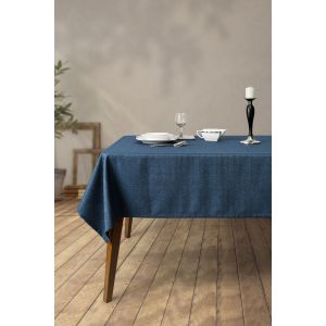 Nappe de table Charry 150x250cm Tissu Bleu foncé