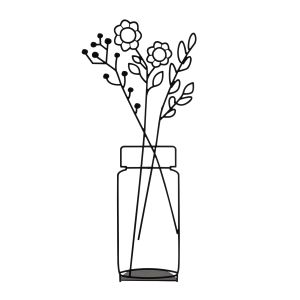 Objet décoratif à poser Jagal L10xH30cm Pot de fleur Métal Noir