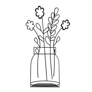 Objet décoratif à poser Jagol L53xH30cm Pot de fleur Métal Noir