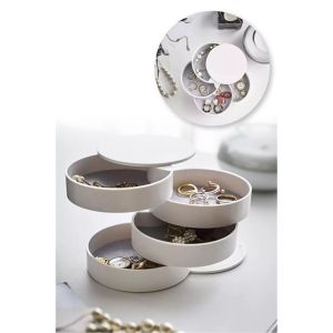 Organisateur de bijoux 4 rangements Dione D10cm Blanc