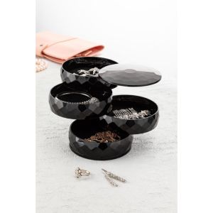 Organisateur de bijoux 4 rangements Iapetus D12cm Noir