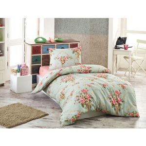 Parure de lit Antoinette 160x220cm avec drap plat 160x240cm et 1 taie d