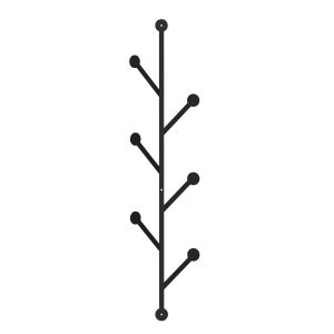 Patères murales Takumi L22xH94cm Arbre minimaliste Métal Noir