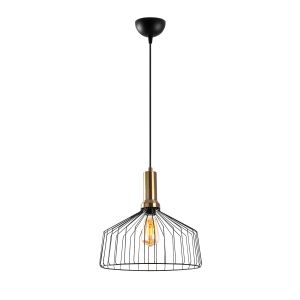 Plafonnier lampe Fraica D34cm Métal Noir et Or