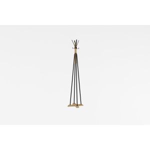 Porte manteau Zexu H160cm Bois Chêne clair et Noir
