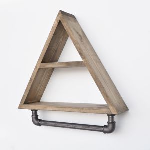 Porte serviettes et étagères design pyramide Orain Bois clair et Métal Gris