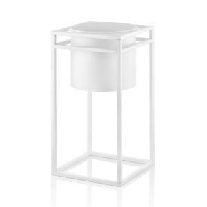 Pot décoratif et support rectangleTyrus Ø 30cm Galvanisé Noir opaque