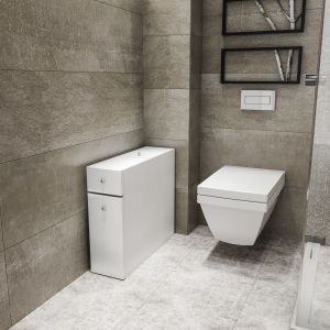 Rangement de salle de bain 1 porte et 2 tiroirs Denali Bois Blanc
