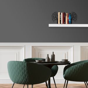 Serre-livre décoratif arbre découpé Liber 44x14x22cm Métal Noir