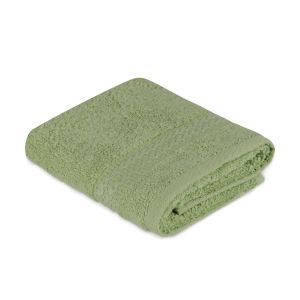 Serviette de toilette liteau à trois lignes brodées Sicco 30x50cm 100% Coton Vert