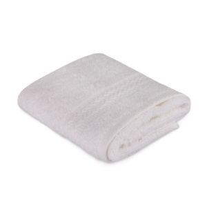 Serviette de toilette liteau à trois lignes brodées Sicco 30x50cm 100% Coton Blanc