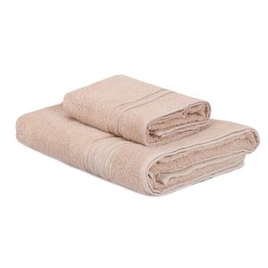 Set de 2 serviettes Sicco 100% Coton Cappuccino
