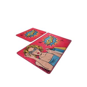Set de 2 tapis de salle de bain Popart Impression BD Wow Rose