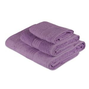 Set de 3 serviettes SIcco 100% Coton Lilas