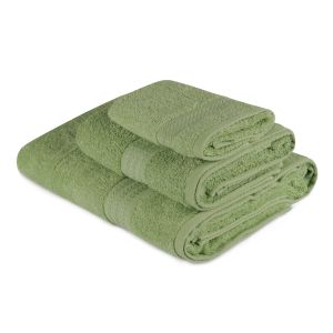 Set de 3 serviettes SIcco 100% Coton Vert