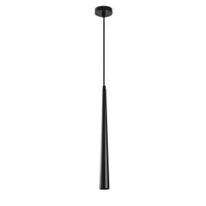 Suspension 1 lampe cornes Pliunga Métal Noir