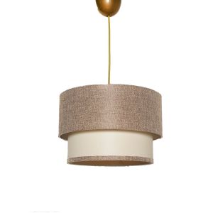 Suspension Clara Or et abat-jour Ø30cm bicolore Taupe et beige