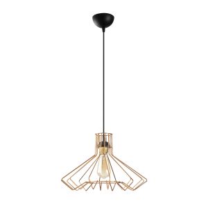 Suspension filaire dôme incurvé Ironsign D41cm Métal Noir et Or rose