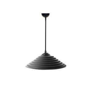 Suspension style industriel abat-jour ondulé Cetra D25cm Noir