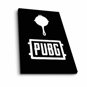 Tableau décoratif Imagen L70xH45cm Motif Logo PUBG Noir et Blanc