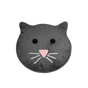 Tapis de salle de bain Scotty D90cm Tête de chat Anthracite