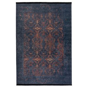 Tapis Hadorn 180x290cm Motif Victorien Orange et noir