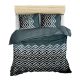 Set de housse de couette 240x220cm et 2 taies d'oreille 60x60cm Agha Tissu Motif Géométrique Gris, Blanc et Noir