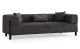 Canapé moderne 3 places Capertio Tissu Anthracite et Métal Noir