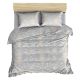 Jeté de lit double piqué Nadda 200x235cm Coton Motif Floral calice Bleu ciel et Blanc
