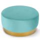 Pouf Rond Daisy Velours Menthe Pied Or