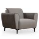 Fauteuil Style Néo-rétro Softy Tissu bouclette et Effet simili en Velours Gris