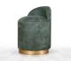 Pouf design Cuvelo D45cm Cuir Vert foncé avec base Or