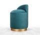 Pouf design Cuvelo D45cm Velours Vert pétrole avec base Or