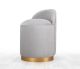 Pouf design Cuvelo D45cm Velours Gris clair avec base Or