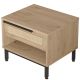 Table de chevet 1 tiroir Evelis Bois et Rotin clair