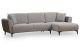 Canapé d'angle à droite convertible Style Néo-rétro Softy Tissu bouclette et Effet simili en Velours Gris