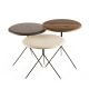 Ensemble de 3 tables basses gigognes rondes Ferdo Marron, Anthracite et Crème