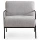 Fauteuil Kamily Métal Noir et Tissu bouclette Gris